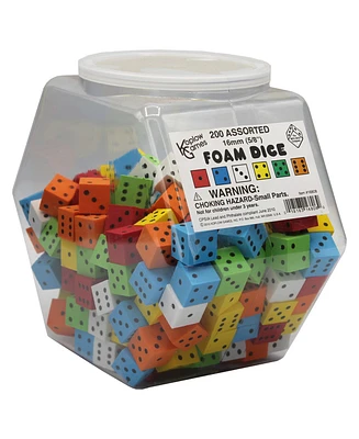 Koplow Games Foam Dice 16mm Assorted, Tub of 200