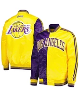 Men's Starter Purple, Gold Los Angeles Lakers Fast Break Satin Full-Snap Jacket