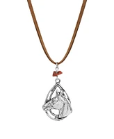2028 Genuine Leather Cord Horse Head Necklace