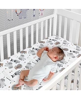 Lambs & Ivy Jungle Safari Gray/Tan/White Nursery 6-Piece Baby Crib Bedding Set