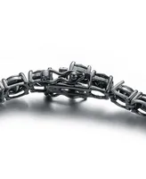 Sterling Silver White Gold Plated with 5mm Round Prong Set Cubic Zirconia Tennis Bracelet
