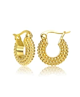 Exquisite Extra Mini Huggee 14K Gold-Plated Bead Hoop Earrings