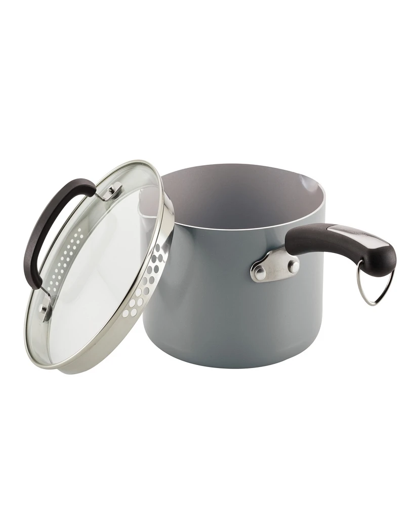 Farberware Ceramic Nonstick Straining 3 Quart Saucepan with Lid