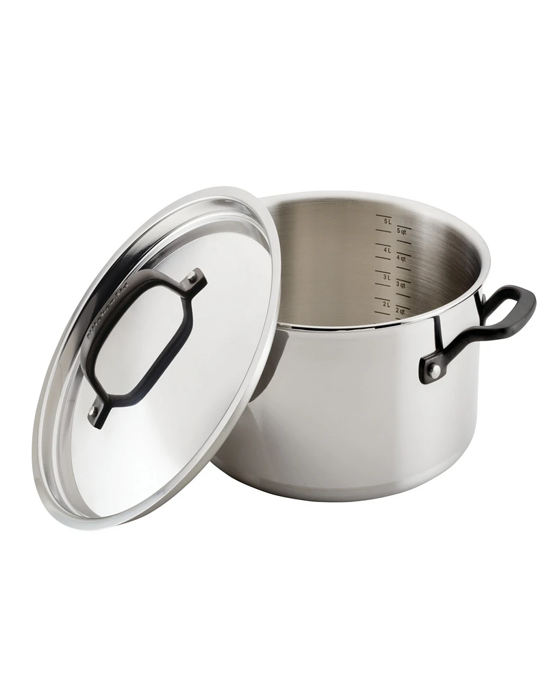 KitchenAid 5-Ply Clad Stainless Steel 6 Quart Induction Stockpot with Lid