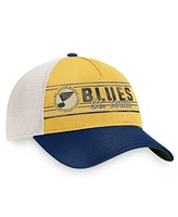 Men's Fanatics Gold and Royal St. Louis Blues True Classic Retro Trucker Snapback Hat