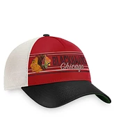 Men's Fanatics Red, Black Chicago Blackhawks True Classic Retro Trucker Snapback Hat