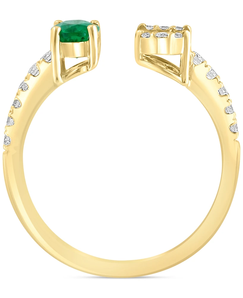Effy Emerald (3/8 ct. t.w.) & Diamond (1/3 ct. t.w.) Cuff Ring in 14k Gold