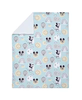 Lambs & Ivy Disney Baby Classic Mickey Mouse Blue/White Soft Fleece Baby Blanket