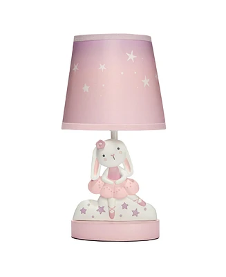 Bedtime Originals Tiny Dancer Bunny & Stars Pink Nursery Lamp with Shade & Bulb