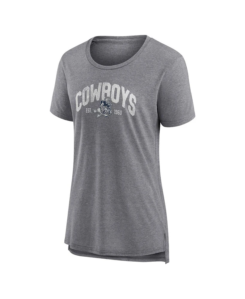 Women's Fanatics Heathered Gray Dunbrooke Drop Back Modern T-shirt
