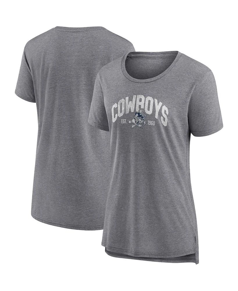 Women's Fanatics Heathered Gray Dunbrooke Drop Back Modern T-shirt