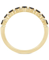 Black Diamond (1/4 ct. t.w.) & White Diamond (1/8 ct. t.w.) Stack Band in 14k Gold