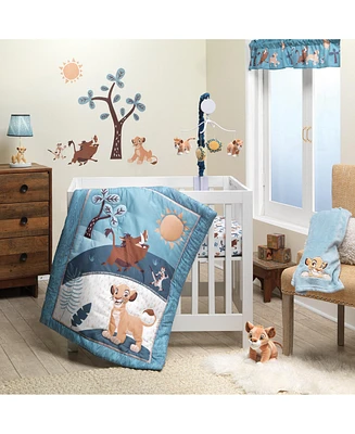 Lambs & Ivy Disney Baby Lion King Adventure Blue 3-Piece Mini Crib Bedding Set