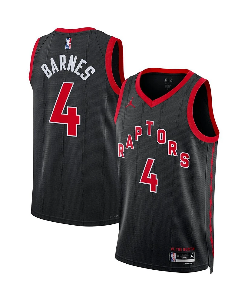 Men's Jordan Scottie Barnes Black Toronto Raptors Replica Swingman Jersey - Statement Edition