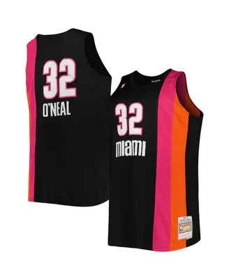 Men's Mitchell & Ness Shaquille O'Neal Black Miami Heat Big and Tall Hardwood Classics 2005-06 Swingman Jersey