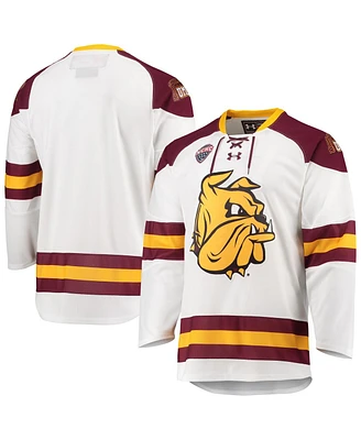 Men's Under Armour White Minnesota Duluth Bulldogs Replica Hockey Jersey