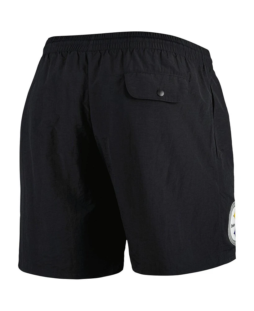 Men's Mitchell & Ness Black Pittsburgh Steelers Team Essentials Nylon Shorts