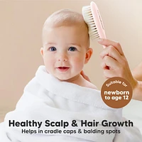 KeaBabies Baby Hair Brush, Oval Cradle Cap Soft Brush for Infant, Newborn Hairbrush Girls, Boys, Scalp
