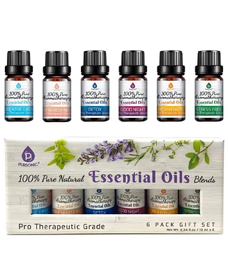 Pursonic 6 Pack of 100% Pure Essential Aromatherapy Oils Blends