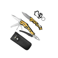 Cat 3 Piece 10-in-1 Multi-Tool, Knife, and Key Chain Gift Box Set
