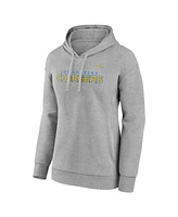 Women's Fanatics Heathered Gray Los Angeles Chargers Checklist Crossover V-Neck Pullover Hoodie