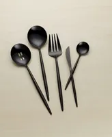 Hampton Forge Skandia Zephyr Black 45 Piece Flatware Set, Service For 8