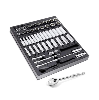 Powerbuilt 54 Piece Pro Tech 3/8 in. Dr. Sae & Metric Socket Set