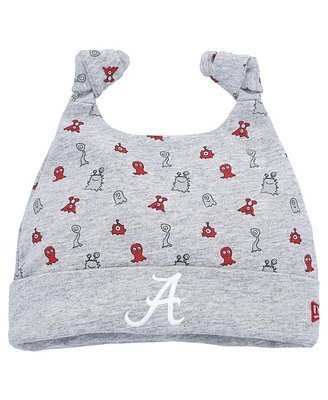 Newborn and Infant Boys and Girls New Era Heather Gray Alabama Crimson Tide Critter Cuffed Knit Hat