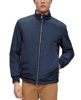 Boss by Hugo Men's Water-Repellent Logo Badge Reversible Jacket