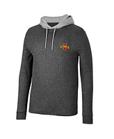 Men's Colosseum Black Iowa State Cyclones Ballot Waffle-Knit Thermal Long Sleeve Hoodie T-shirt