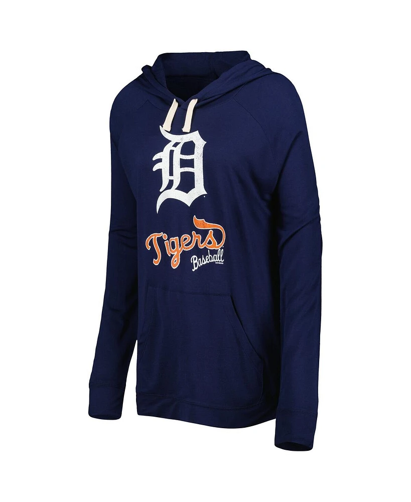 Women's Touch Navy Detroit Tigers Pre-Game Raglan Pullover Hoodie