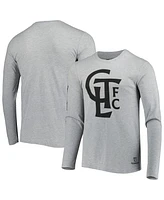 Men's Mitchell & Ness Heathered Gray Charlotte Fc Logo Long Sleeve T-shirt
