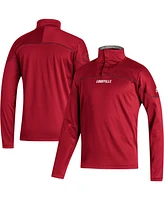 Men's adidas Red Louisville Cardinals Aeroready Knit Quarter-Snap Jacket