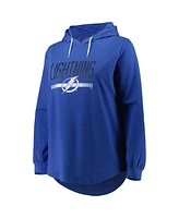 Women's Heather Blue Tampa Bay Lightning Plus Fleece Pullover Hoodie