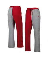Women's ZooZatz Crimson, Gray Alabama Crimson Tide Colorblock Cozy Tri-Blend Lounge Pants