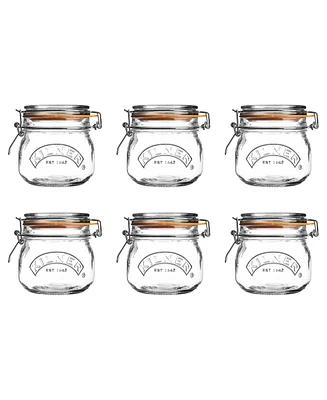 Kilner Round Clip Top Jar 17 oz, Set of 6