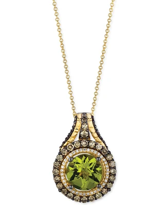 Le Vian Green Apple Peridot (3-1/2 ct. t.w.), Chocolate Diamonds (1-1/8 ct. t.w) & Vanilla Diamonds (1/6 ct. t.w.) Pendant Necklace in 14k Yellow Gold
