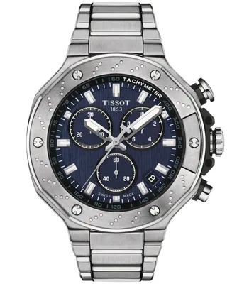 Tissot Men's Swiss Chronograph T-Race Stainless Steel Bracelet Watch 45mm