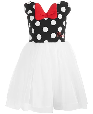 Disney's Little Girls Minnie Mouse Polka Dot & Mesh Dress