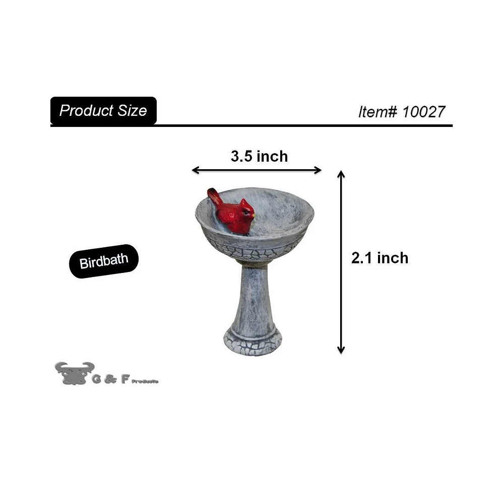 G & F Products Garden Miniature Cardinal Birdbath