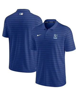 Men's Nike Royal Kansas City Royals Authentic Collection Striped Performance Pique Polo Shirt
