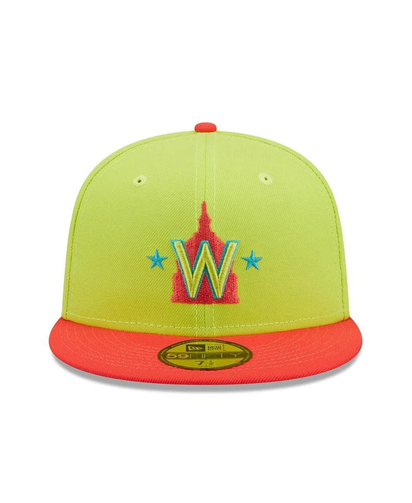 Men's New Era Green and Red Washington Nationals 2008 Inaugural Season Cyber Highlighter 59FIFTY Fitted Hat