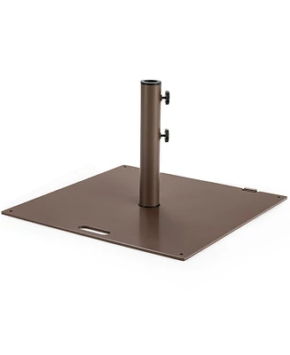 50LBS Patio Square Umbrella Base Stand Market Umbrellas Handle Wheels