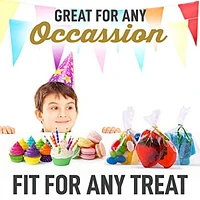 Zulay Kitchen 3 x 4 Inches Clear Cellophane Candy Bags With Ties