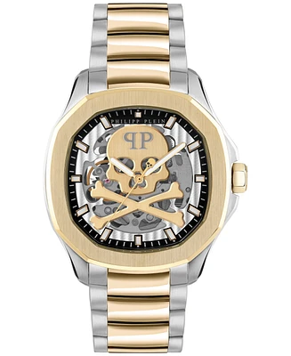 Philipp Plein Men's Automatic Skeleton Spectre Two-Tone Stainless Steel Bracelet Watch 42mm