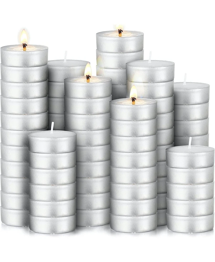 Pack Smokeless Unscented Long Burning Tea Lights Candles for Home