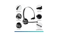 Delton 10X Bluetooth Computer Headset, Over-the-Head Single Ear Wireless Headset with Noise Canceling Mic, Usb Dongle for Computer/Laptop, Perfect for