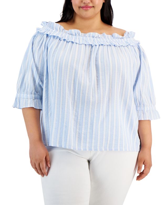 Tommy Hilfiger Plus Off-The-Shoulder Top
