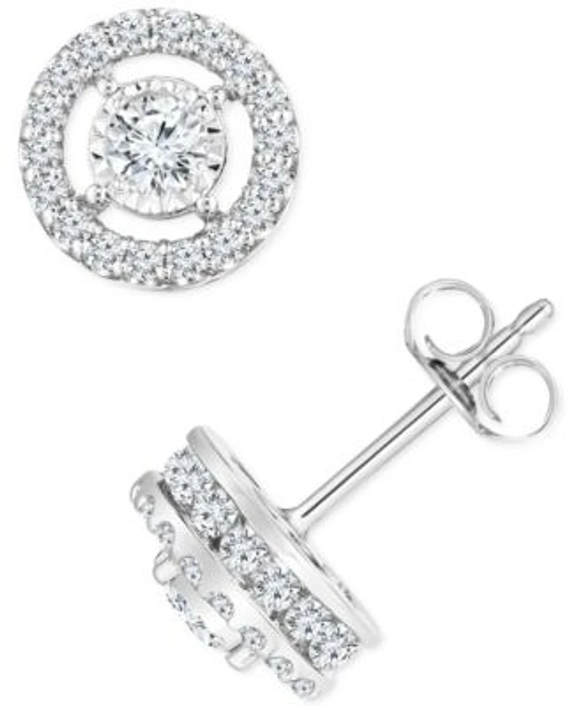 Trumiracle Diamond Halo Stud Earrings Collection 1 2 1 Ct. T.W. In 14k White Gold Created For Macys