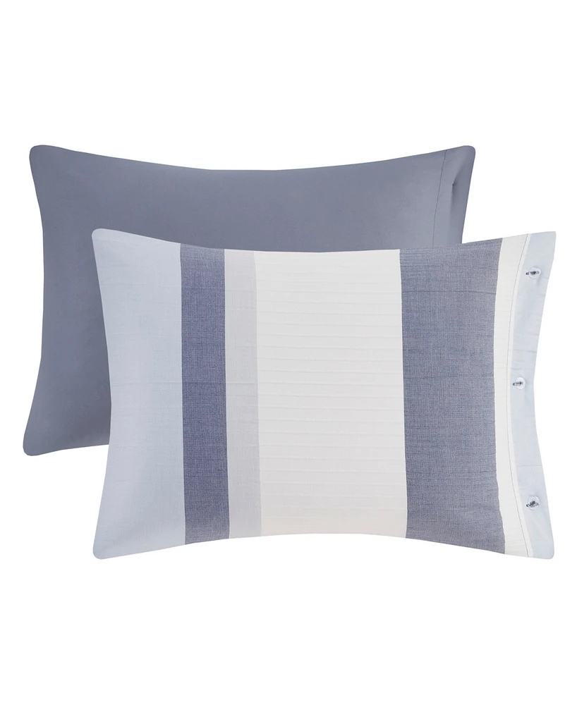 Closeout! Madison Park Allegany Striped 5 Piece Jacquard comforter Set, King/California King